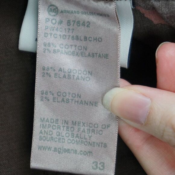 New AG Angeline Corduroy Mid Rise Flare Jeans in Sulfur Bitter Chocolate sz 33 - Picture 16 of 16